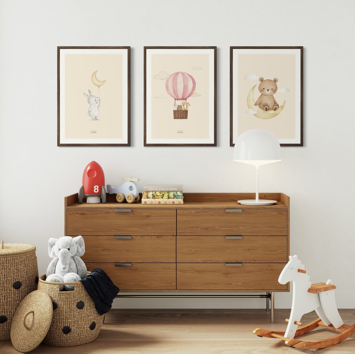 Beertje op de Maan poster – Muurdecoratie Kinderkamer