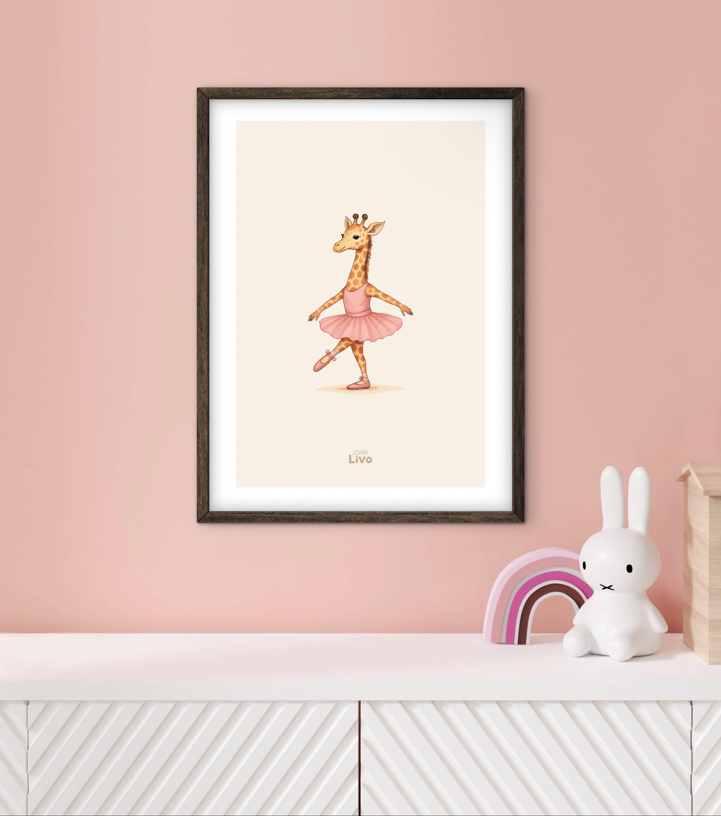 Ballerina Giraf poster – Muurdecoratie Kinderkamer