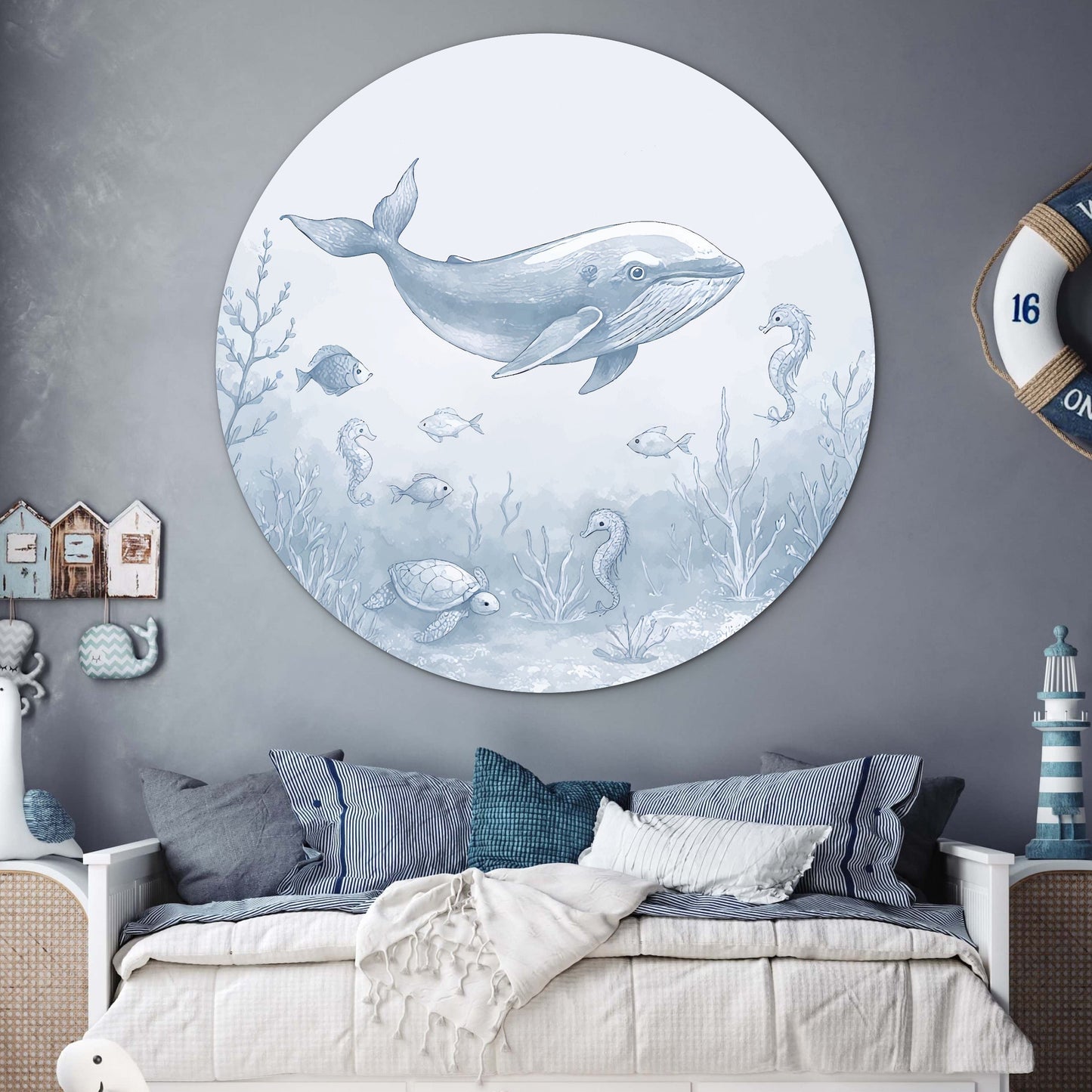 Muursticker baby- kinderkamer met oceaandieren