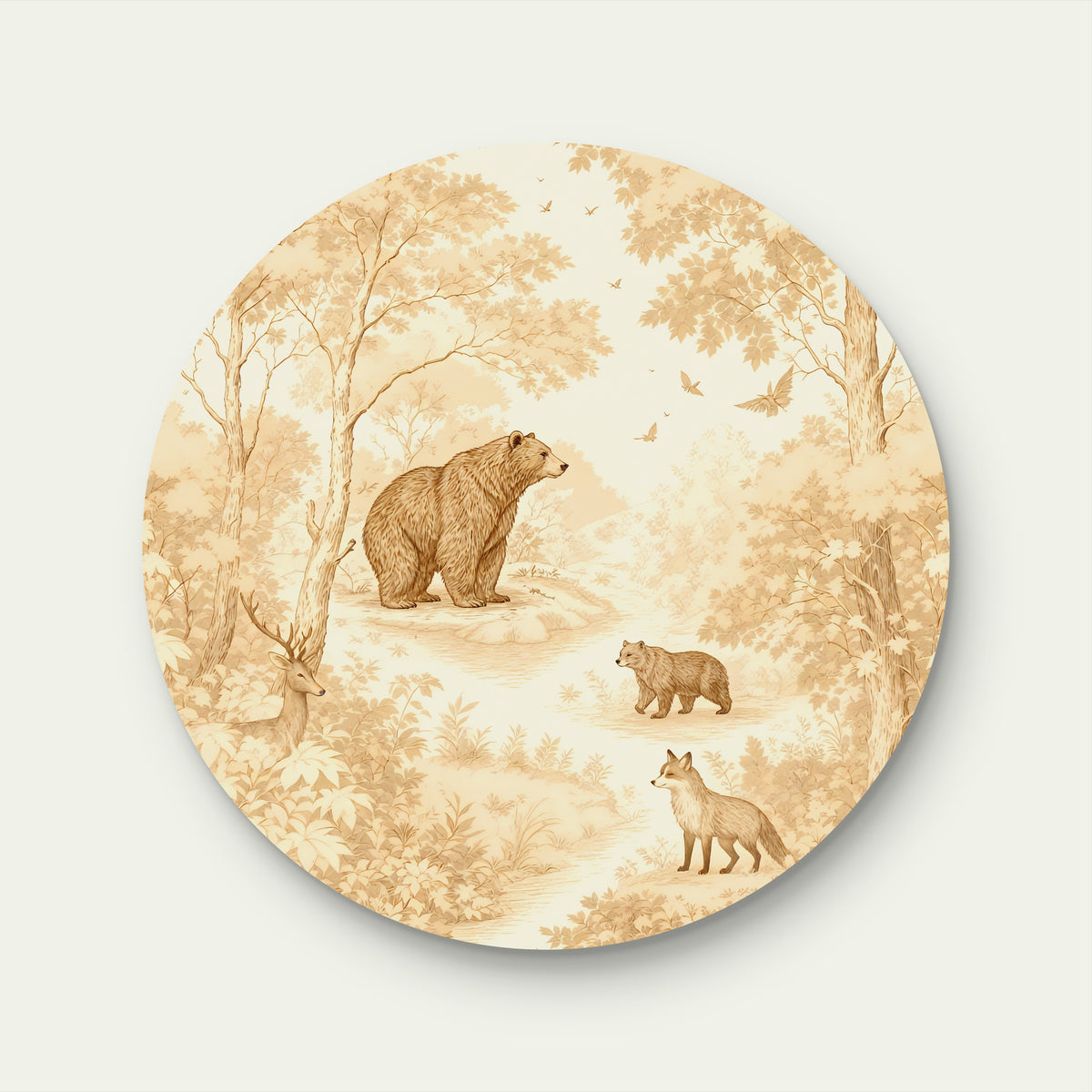Muursticker baby- en kinderkamer met bosdieren