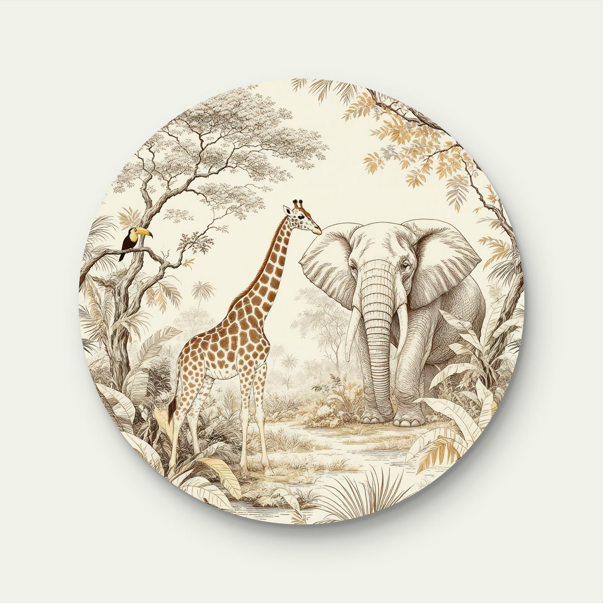 Muursticker voor baby- en kinderkamer met jungledieren