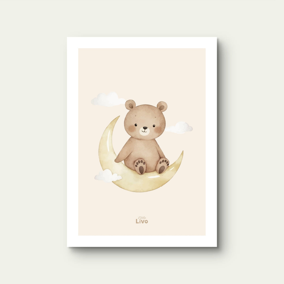 Beertje op de Maan poster – Muurdecoratie Kinderkamer