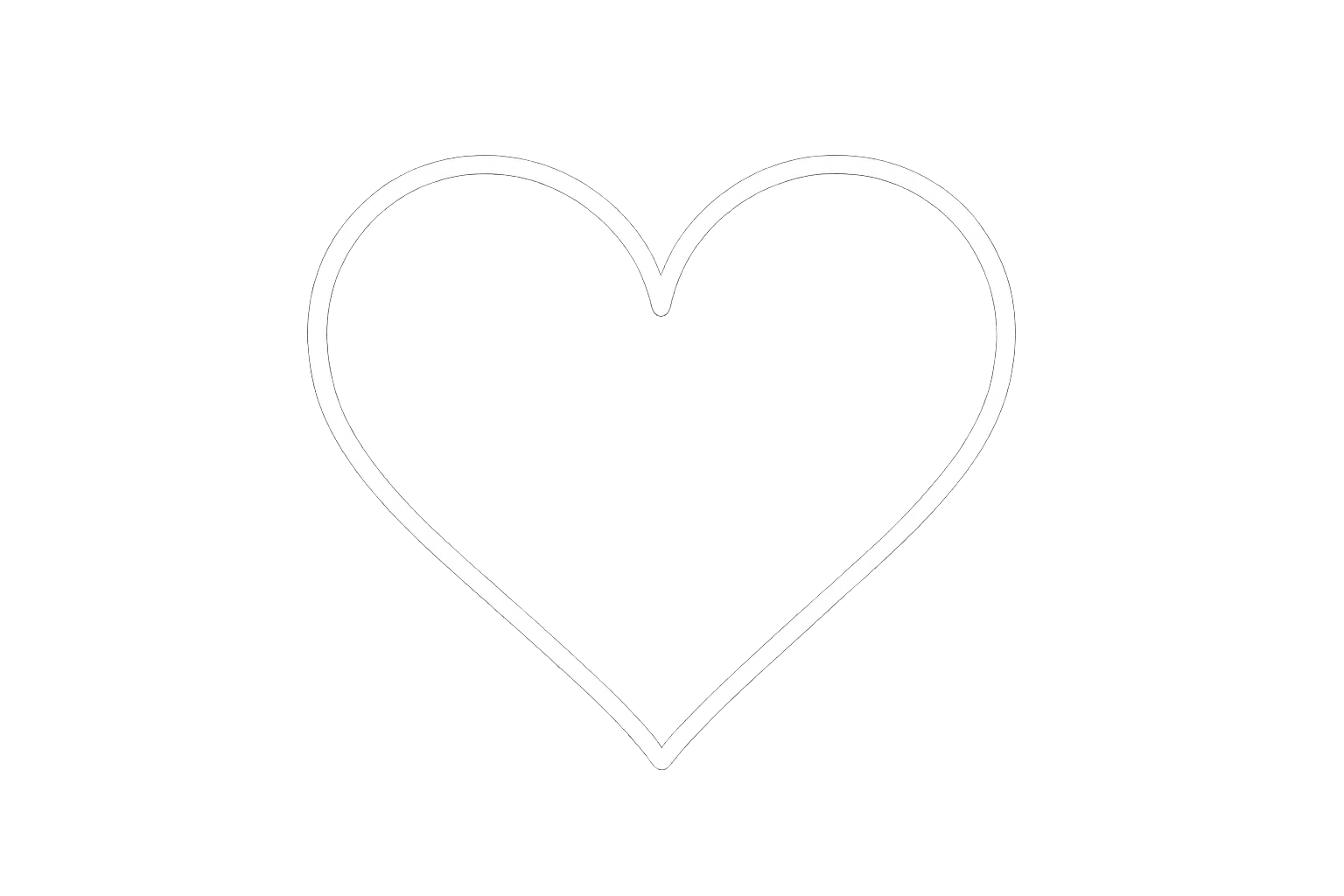 heart outlined white