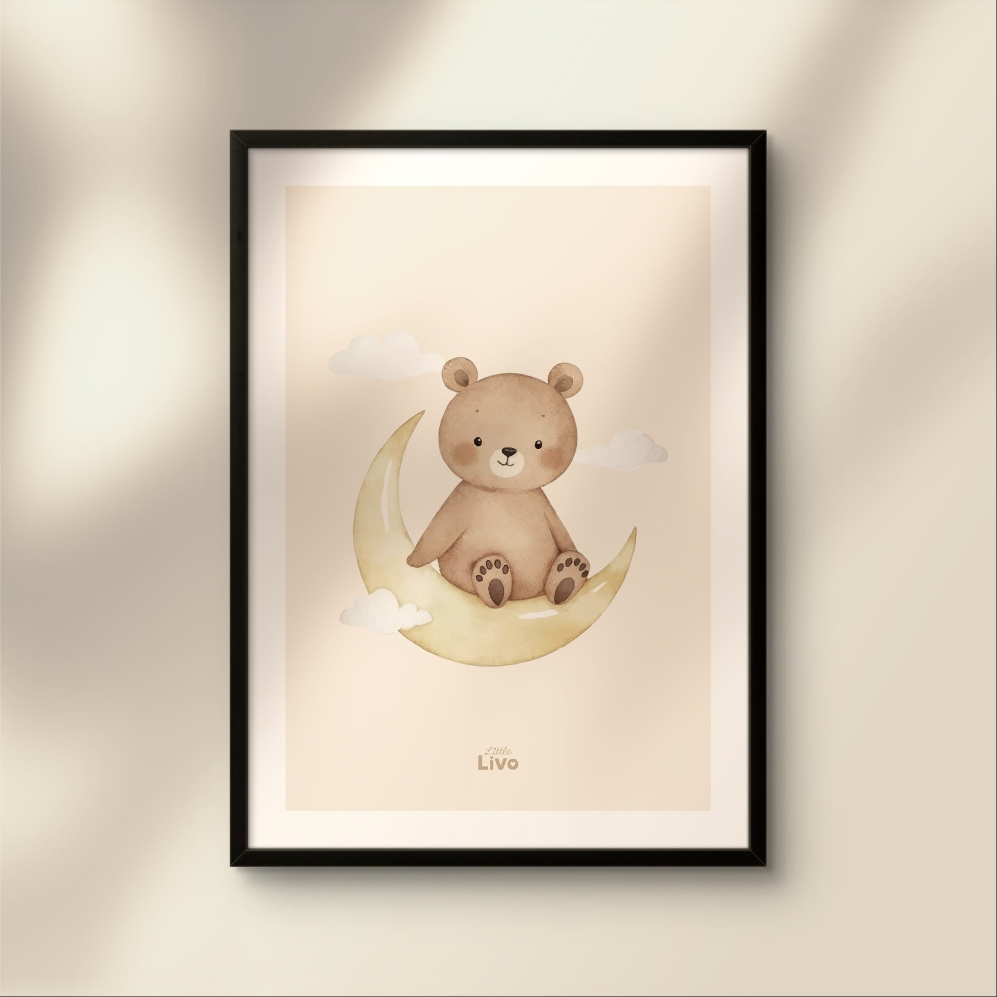 Beertje op de Maan poster – Muurdecoratie Kinderkamer