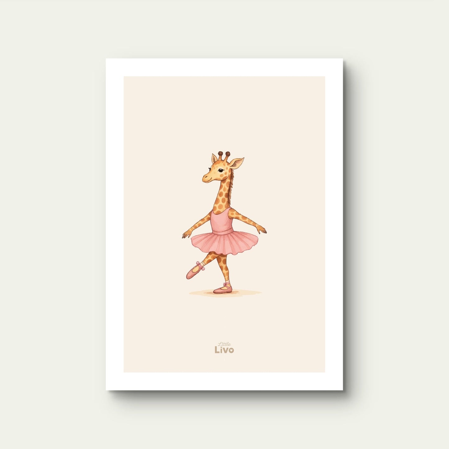 Ballerina Giraf poster – Muurdecoratie Kinderkamer