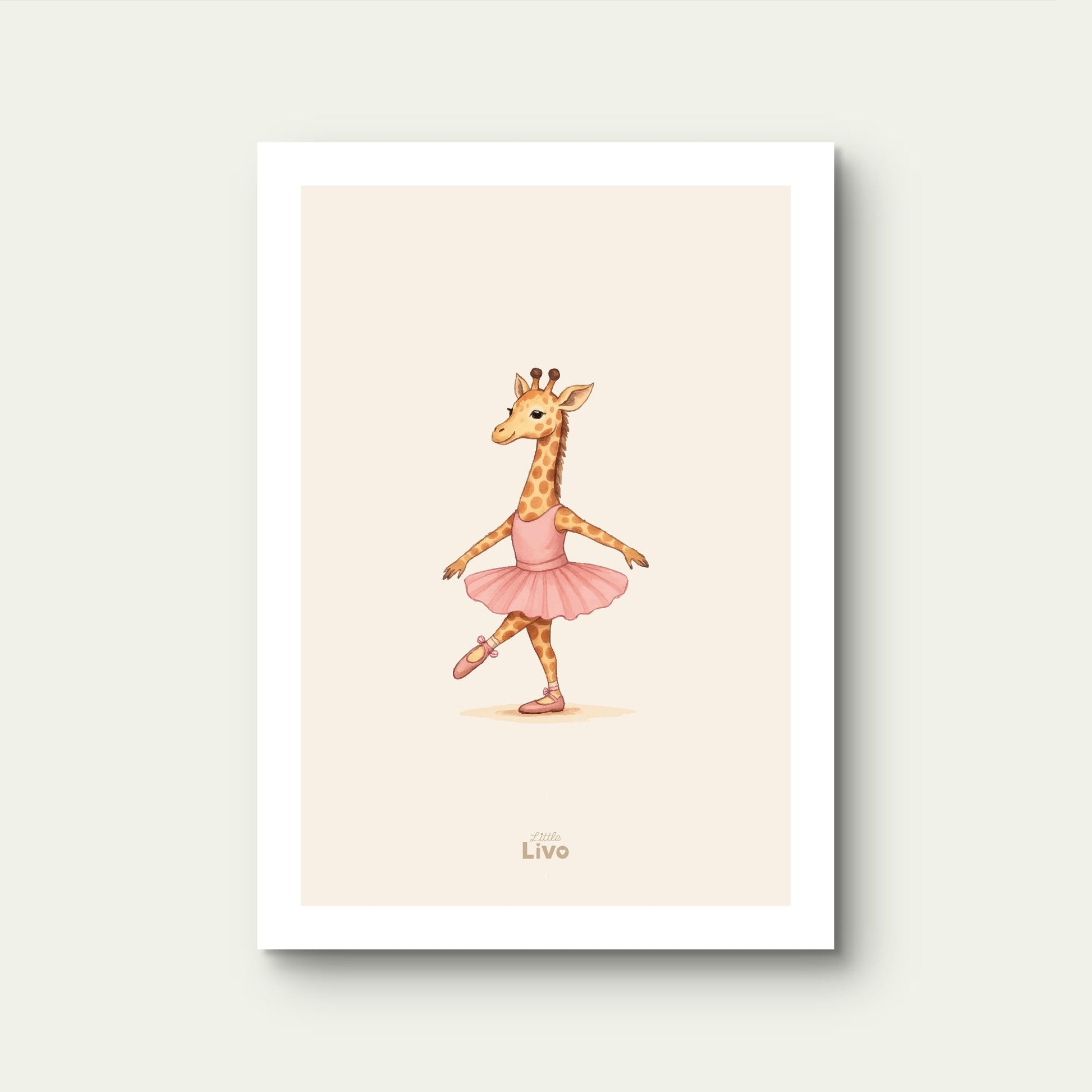Ballerina Giraf poster – Muurdecoratie Kinderkamer