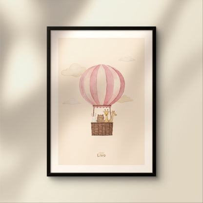 De Grote Ballonreis poster – Muurdecoratie Kinderkamer