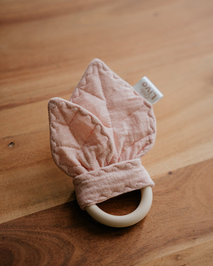 Handgemaakte Silicone Bijtring met Blaadjes
