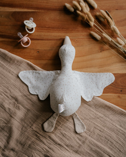 Handgemaakte knuffel gans in drie varianten