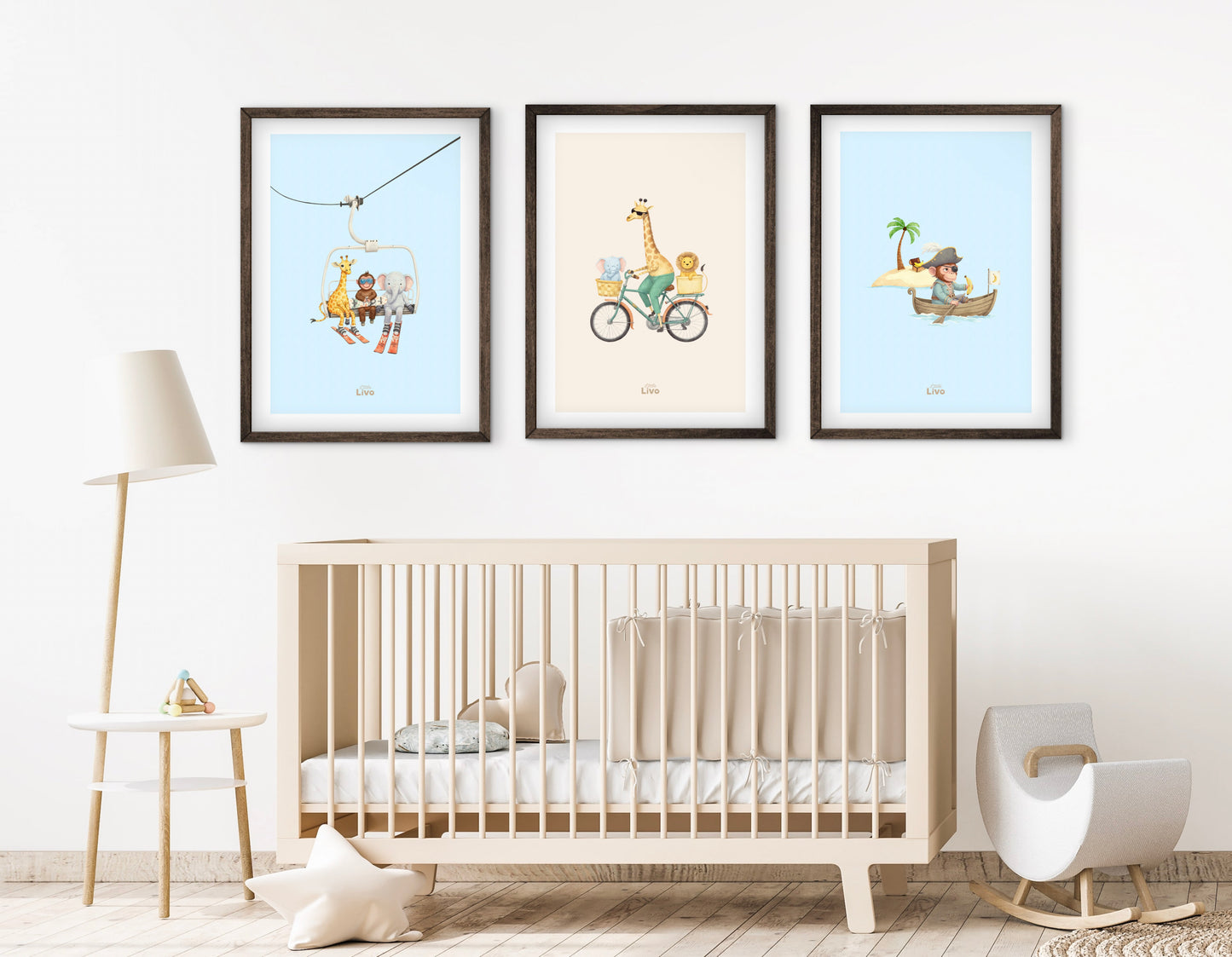 Wintersport Vrienden poster – Muurdecoratie kinderkamer