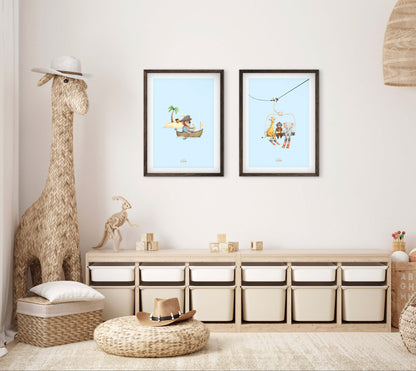 Aap Piraat poster – Muurdecoratie Kinderkamer