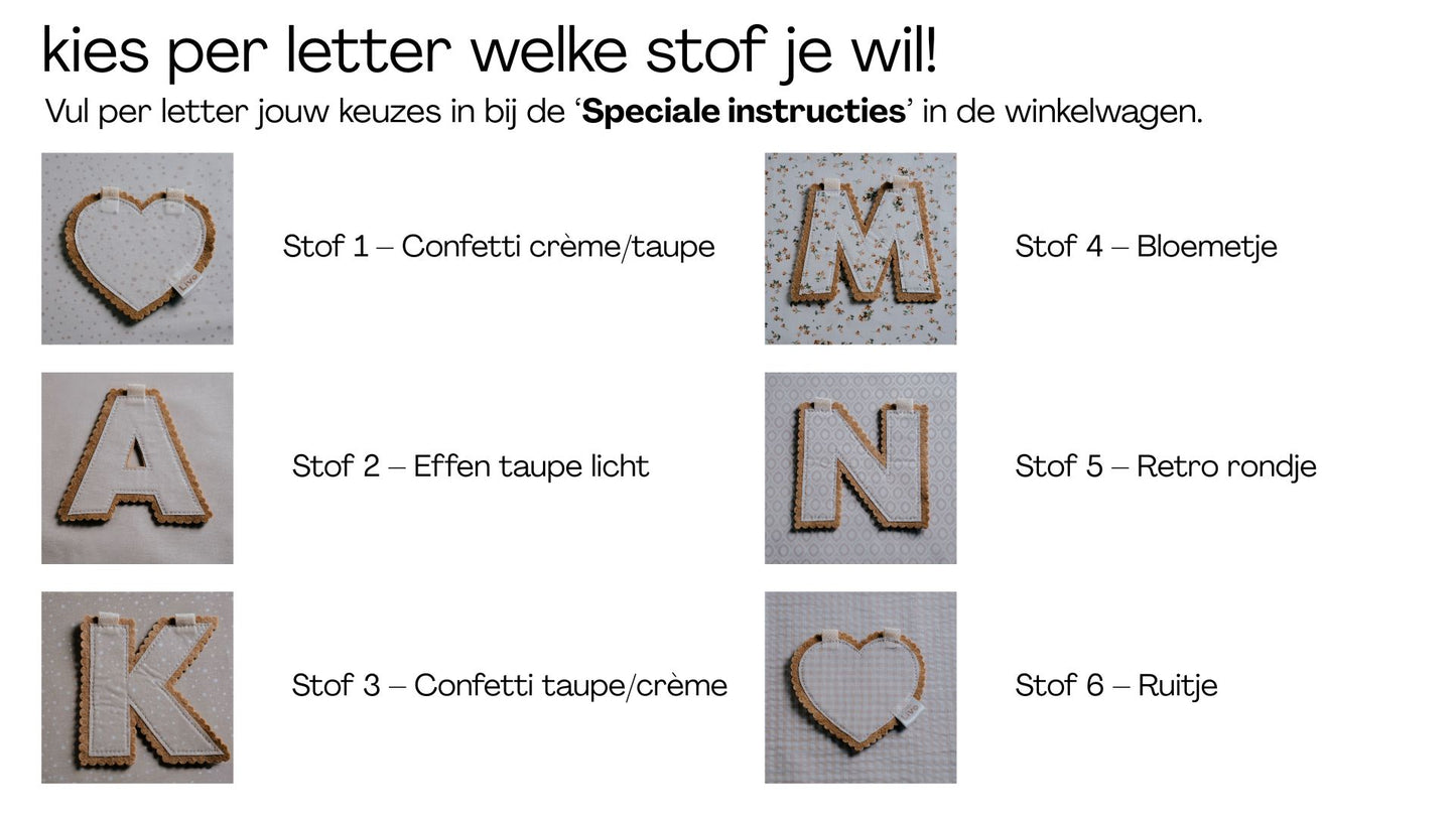 Handgemaakte gepersonaliseerde naam slinger