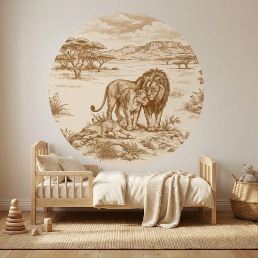 Muursticker kinderkamer leeuwen 