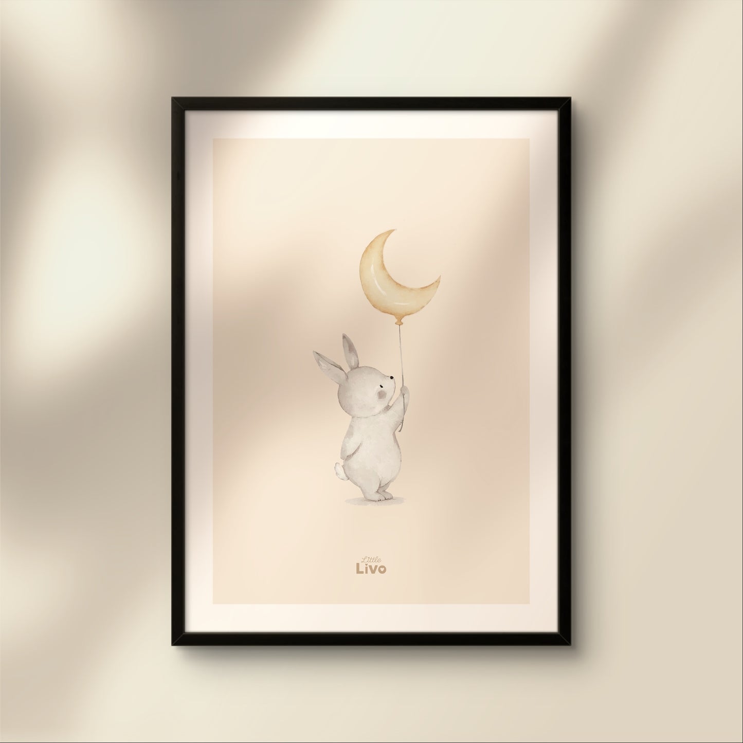 Konijn en de Maan poster – Muurdecoratie Kinderkamer