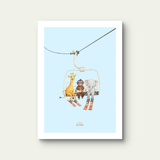 Wintersport Vrienden poster – Muurdecoratie kinderkamer