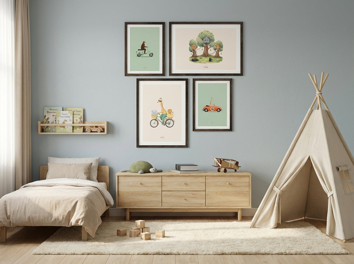 Kinderposter - Dieren op Fietsavontuur