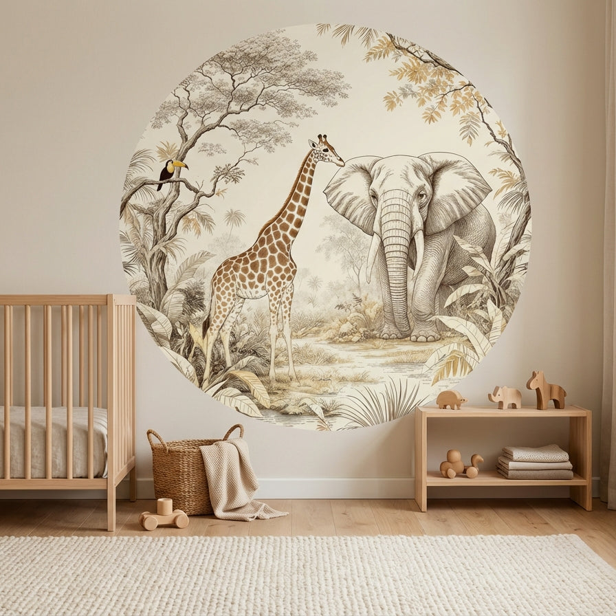 JUNGLE MUURSTICKER KINDERKAMER 